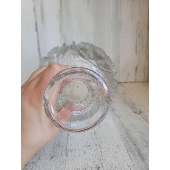 Vintage heavy weighted Crystal wine glass vase collectible home decor - Picture 6 of 7